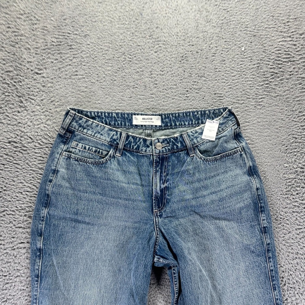Hollister Jeans Women's 16 Blue Cotton Denim Straight Baggy Curvy Streetwear - Picture 2 of 12
